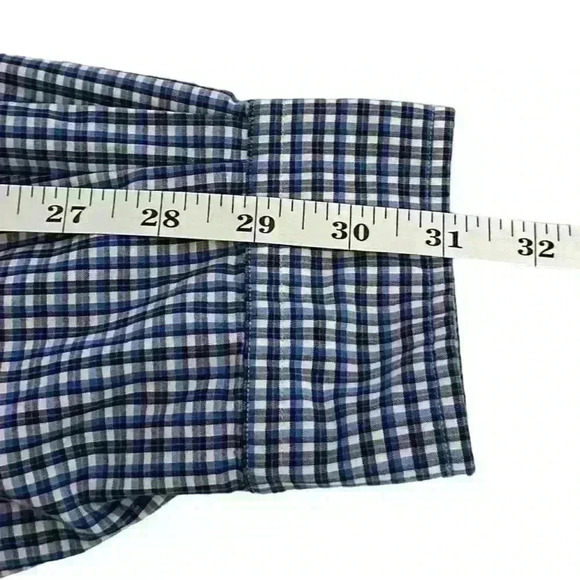 Men’s Ralph Lauren Blue Check Long Sleeve Button Down - Size 17, 34/35 - Picture 9 of 10